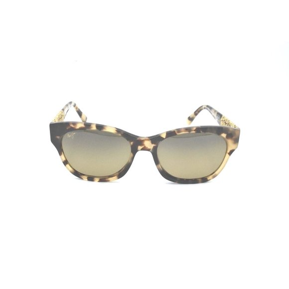 Maui Jim Monstera Mj 747-21B Honey Havana W with 24K Gold / Maui Rose Po…